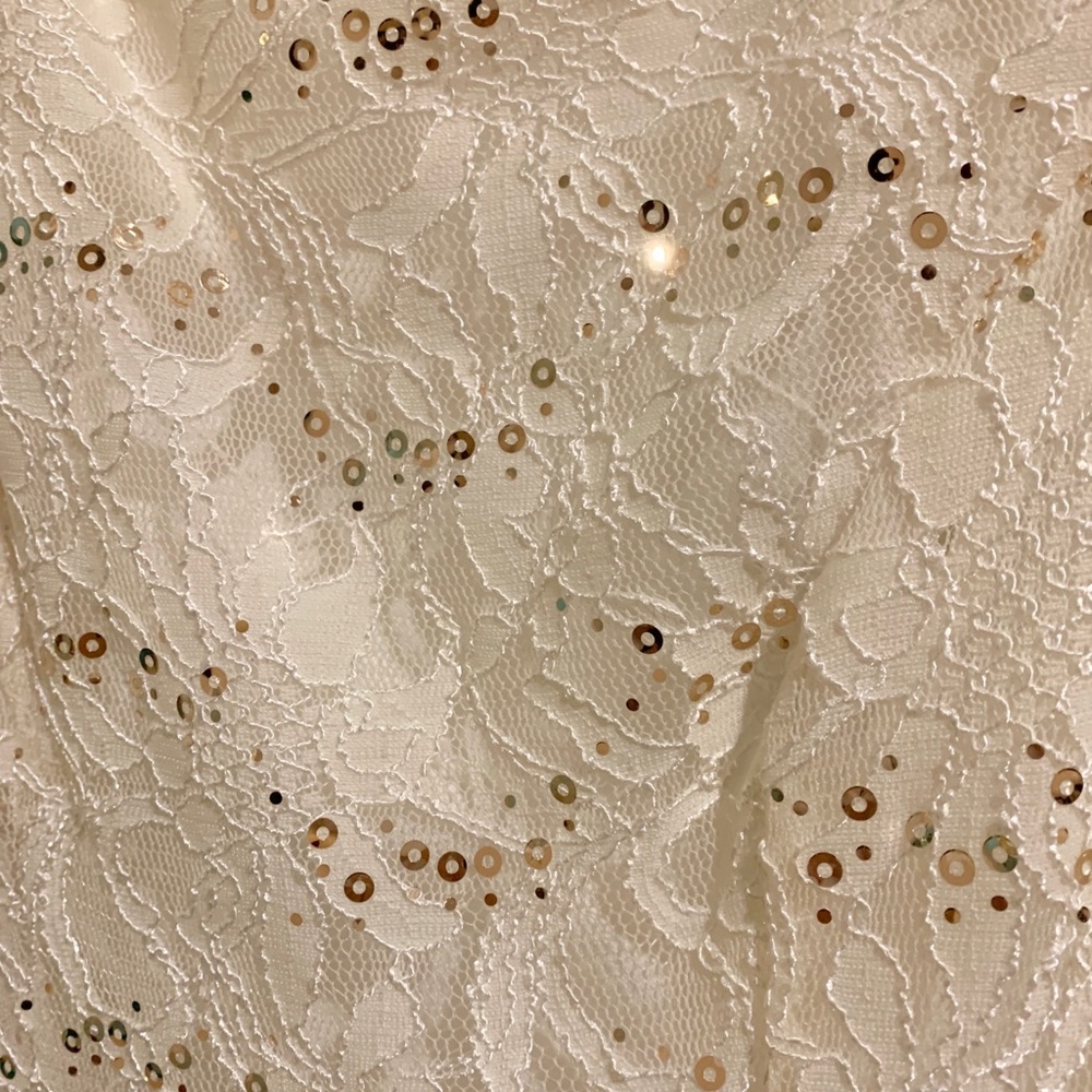 White with gold sequin mini dress - Picture 6 of 6